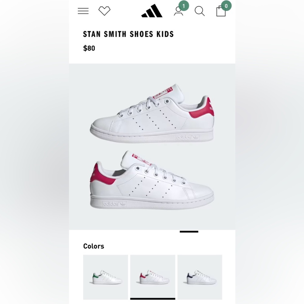 Adidas Kids’ Stan Smith | Size 4 Girls | Cloud White | Casual - Picture 3 of 16